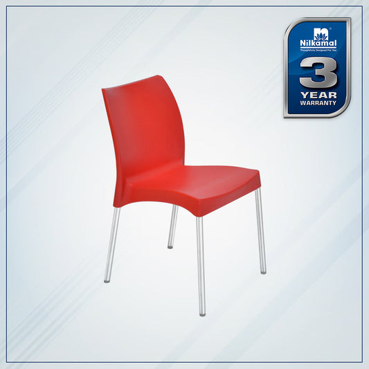 Nilkamal Novella 07 Plastic Armless Chair (Bright Red)