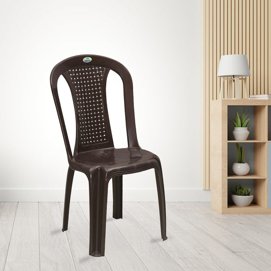 Nilkamal CHR4002 Plastic Armless Chair (Weather Brown)