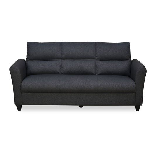Nilkamal Oliver 3 Seater Fabric Sofa with Side Pocket (Charcoal Brown)
