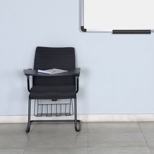 Nilkamal Thames Training Fabric Chair with Writing Shelf (Black)
