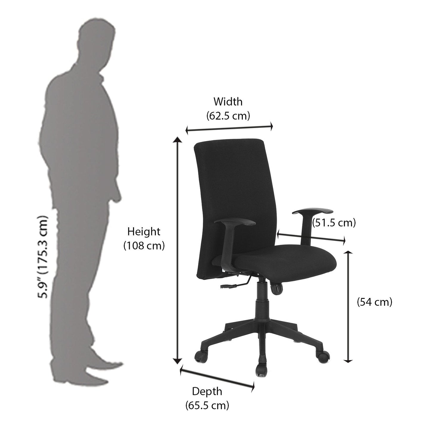 Nilkamal Optima High Back Chair (Black)