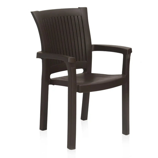 Nilkamal Platinum Plastic Arm Chair (Season Rust Brown)