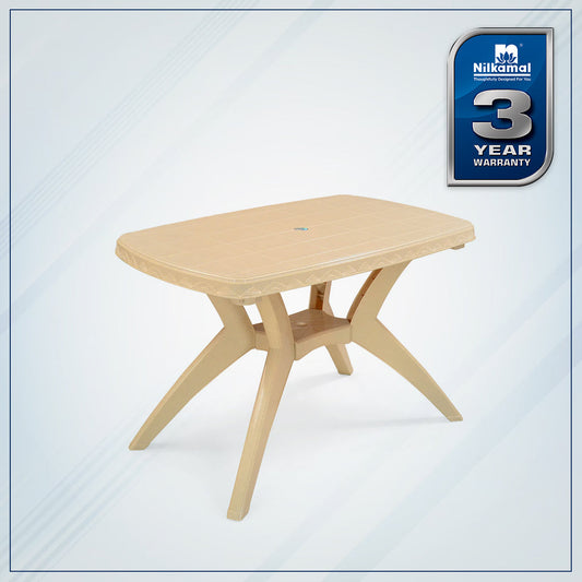 Nilkamal Shahenshah Kross legged Table (Marble Beige)