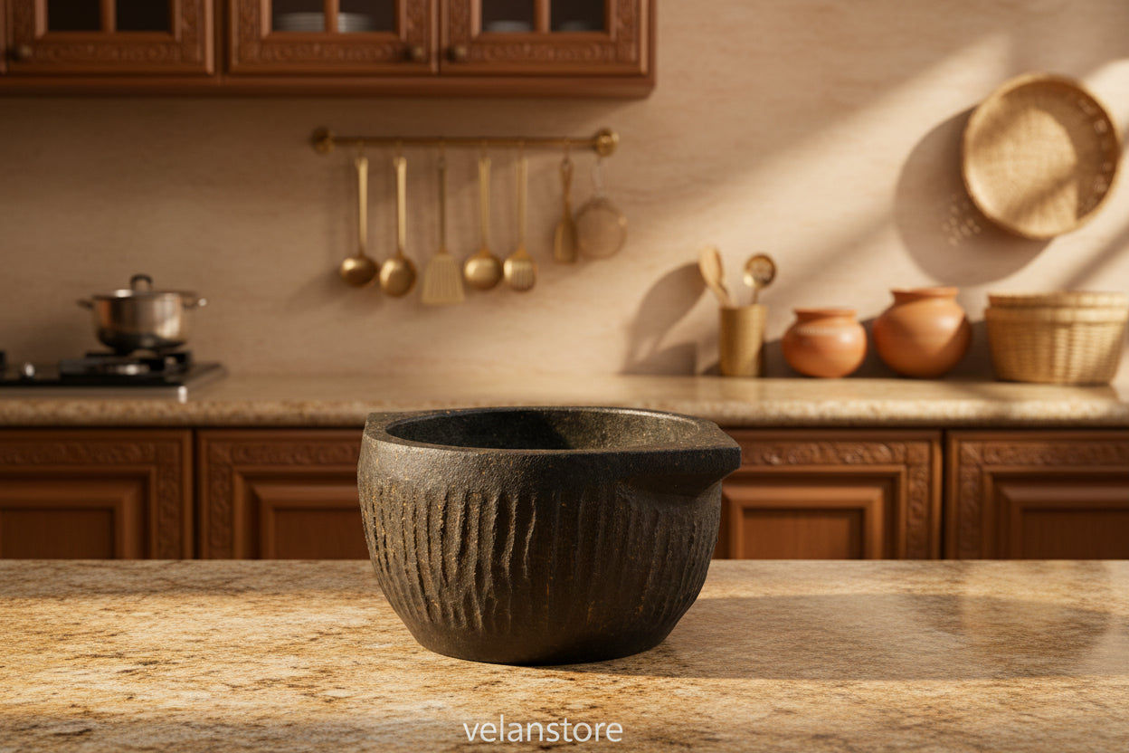 1 Week - TREATED Soap Stone Kerala Kalchatti (LARGE) 500mlL- 1L