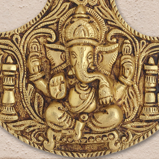 Brass Ganesha Wall Hanging (8 Inch)