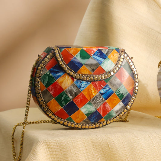 Handcrafted Mosaic Metal Sling Bag