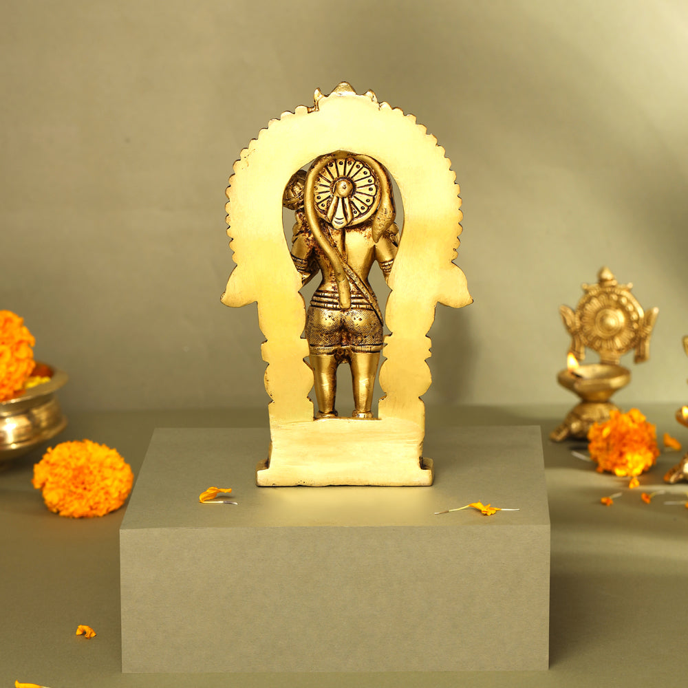 Brass Lord Hanuman Frame Idol (8.5 Inch)
