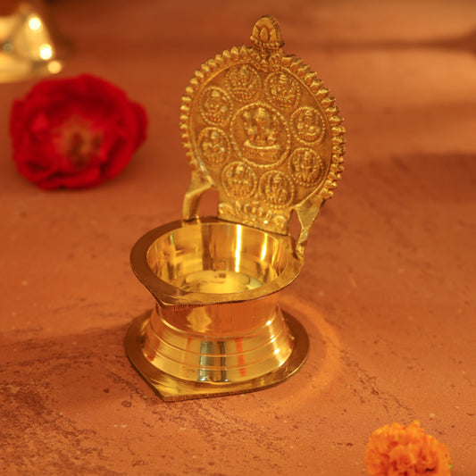 Brass Ashtalakshmi Ganesha Diya