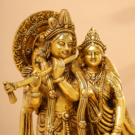 BRASS SUPERFINE RADHA KRISHNA STATUE (12.5")