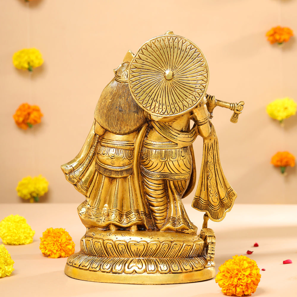 BRASS SUPERFINE RADHA KRISHNA STATUE (12.5")