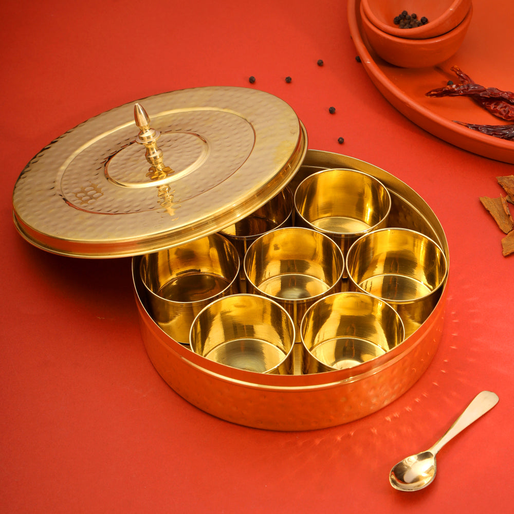 Brass Masala Daani/Spice Box (2.5 Inch)