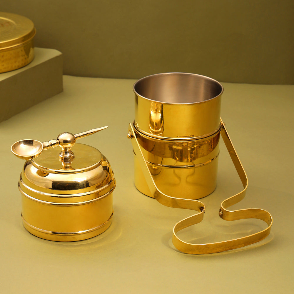 Brass Tiffin Box (12 Inch)