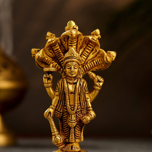 Brass Lord Vishnu Standing Idol (5 Inch)