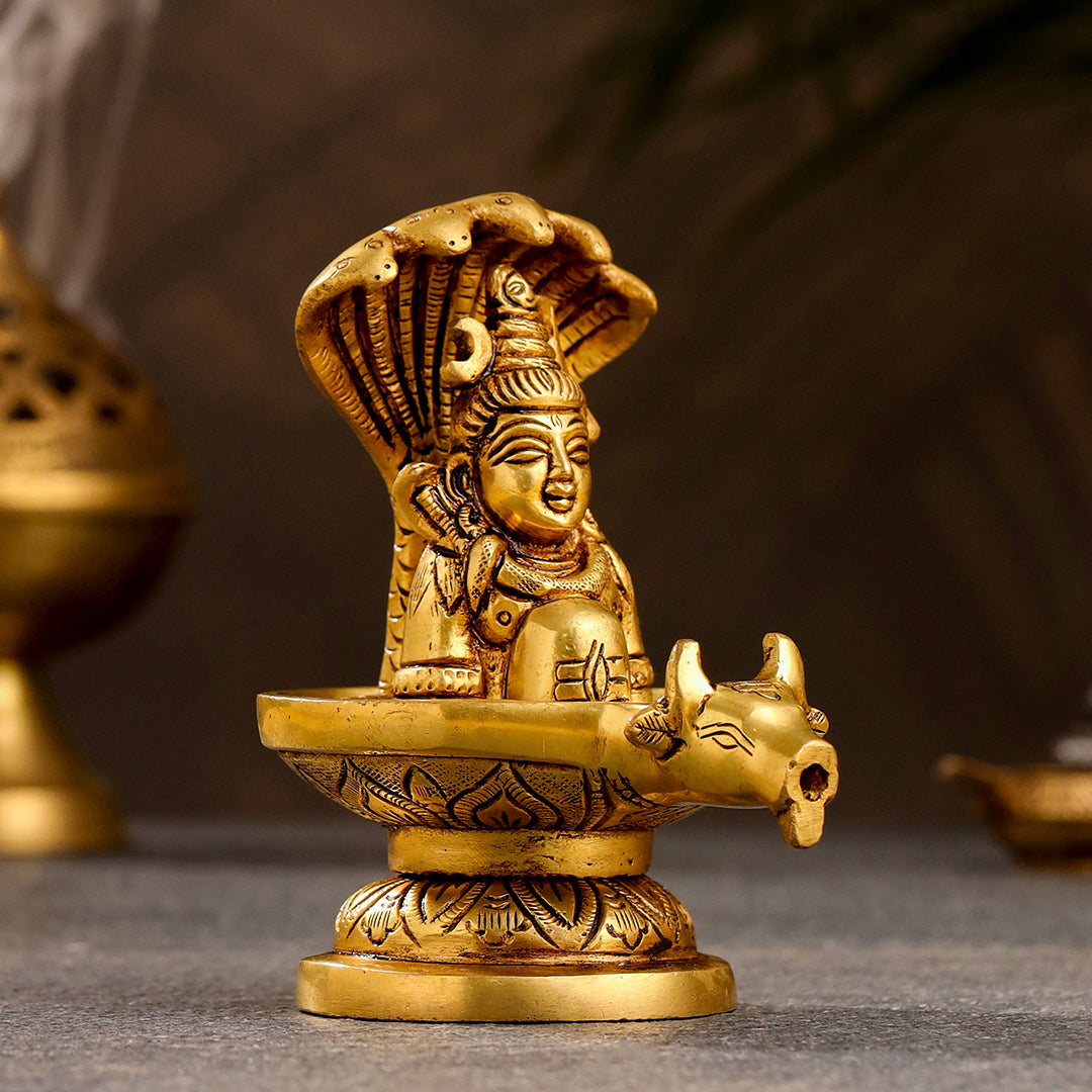 Brass Nandi Mukhshivlingam Idol (5 Inch)