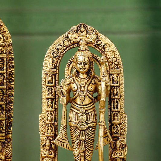 Brass Lord Ram Idol – Traditional Ram Darbar Style Statue