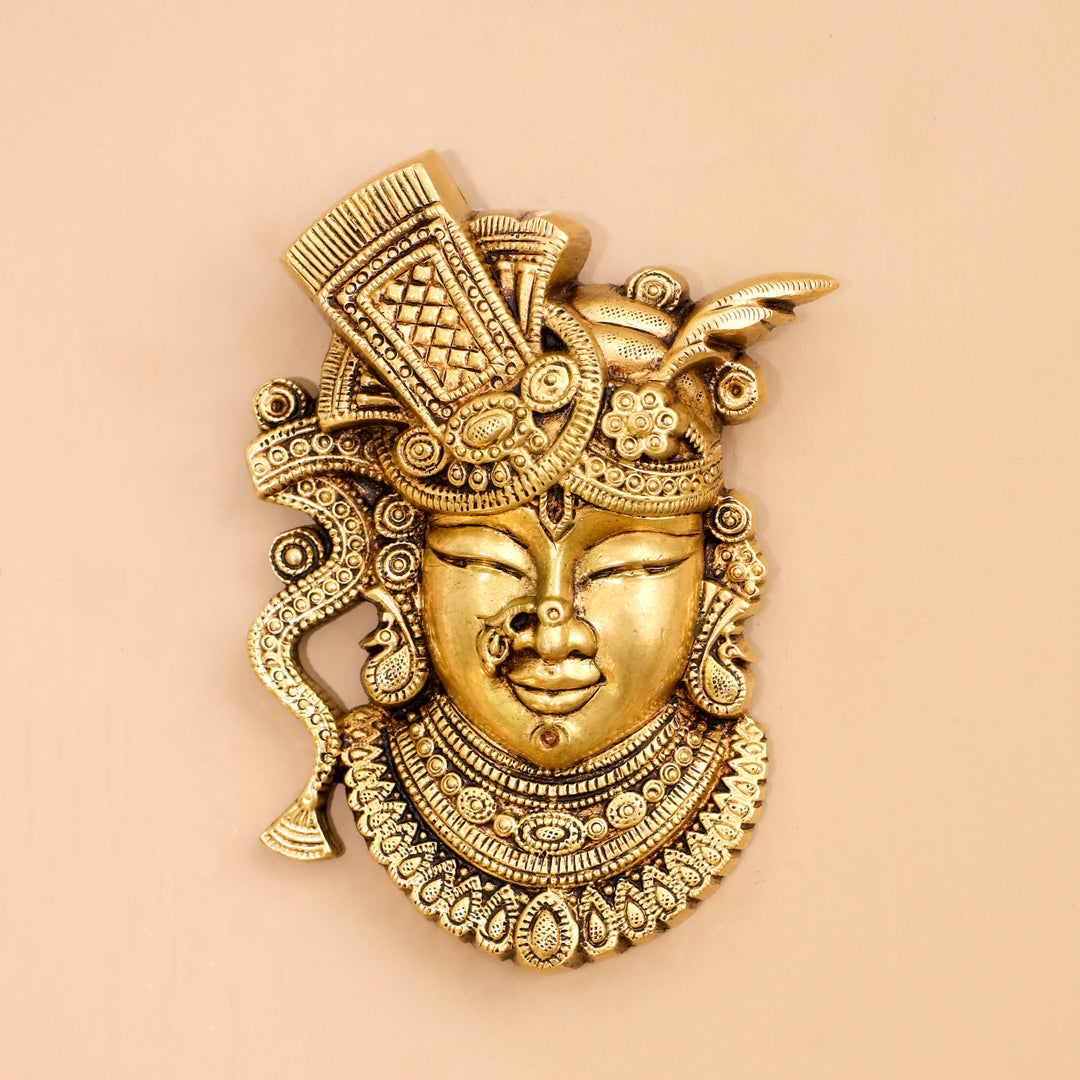 Brass Shreenath Ji Wall Hanging (6.3 Inch)