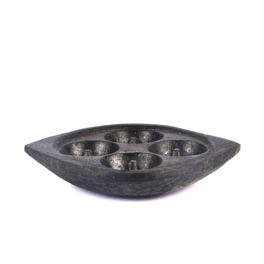 Soapstone Conical Paniyaram Kal - 4 Cavities