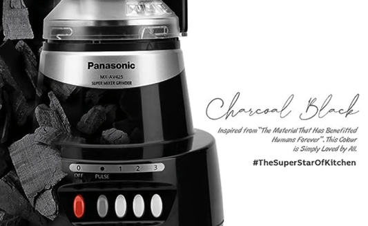 Panasonic MX-AV-425CB 600watt Juicer Mixer Grinder (Charcoal Black)