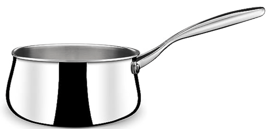 Stahl Stainless Steel Tea Pan | Triply Saucepan with Lid | Milk Pan 2.4 L | Gas & Induction Base Belly Sauce Pan | Artisan 4278, Dia 18 cm