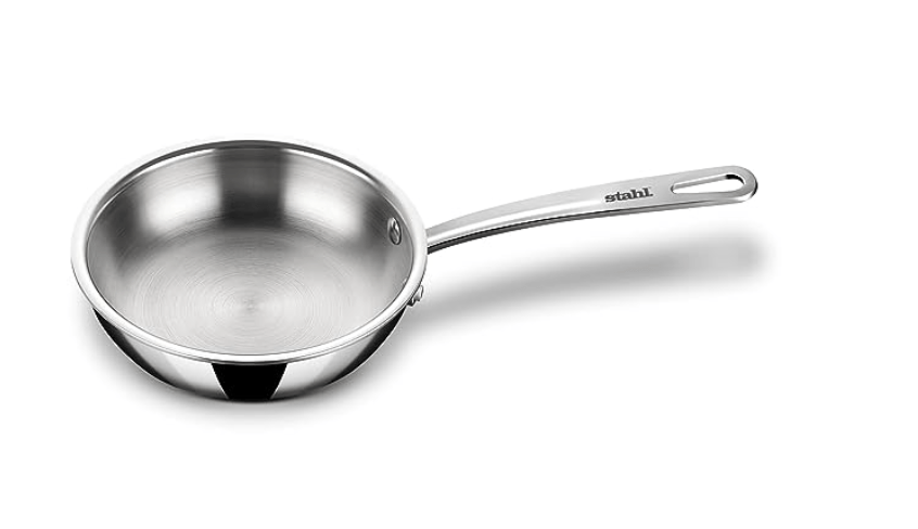 Stahl Triply Stainless Steel Pan I Frying Pan Without Lid I Induction Base Fry Pan I Artisan 4436,Dia 16 cm, 0.6 L