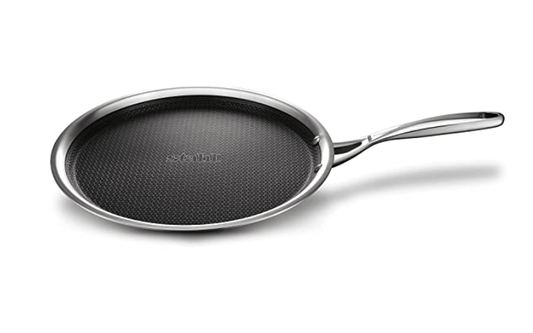 Stahl Triply Stainless Steel Non Stick Tawa | Tri Ply Dosa Tawa | Stainless Steel Scratch Resistant Dosa Tawa with Induction Base | Hybrid 6928, Dia 28 cm