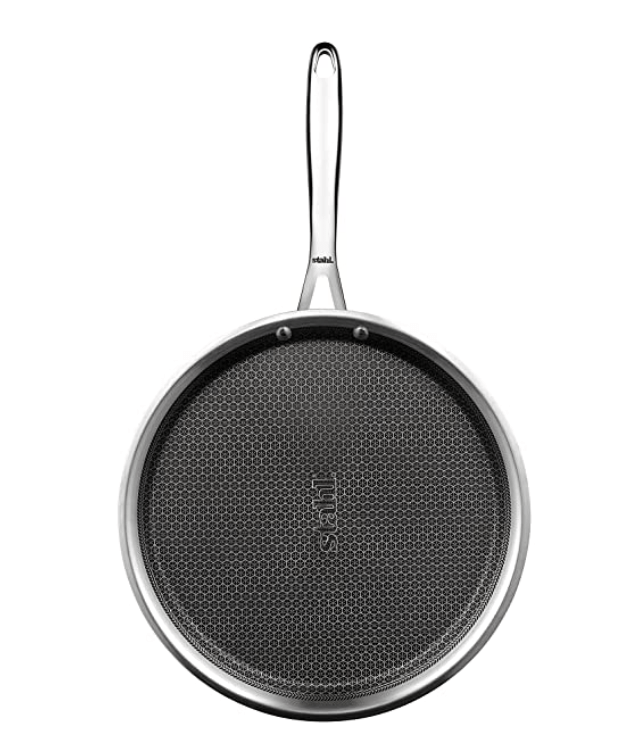 Stahl Triply Stainless Steel Non Stick Tawa | Tri Ply Dosa Tawa | Stainless Steel Scratch Resistant Dosa Tawa with Induction Base | Hybrid 6928, Dia 28 cm