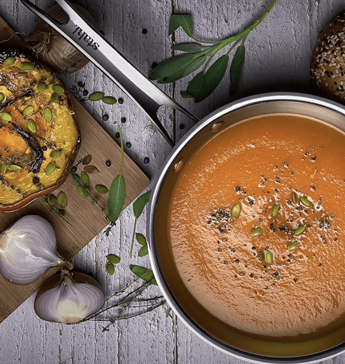 Stahl Triply Stainless Steel Wok with Lid I Tri Ply Deep Steel Kadai I Deep Fry Pan with Induction Base I Artisan 4724, Dia 24cm, 2.4 L (Serves 4-5 People)