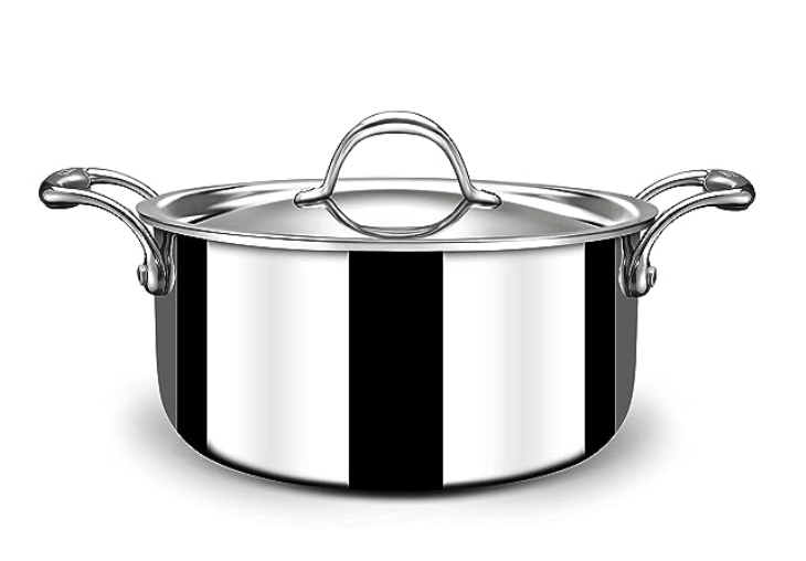Stahl Triply Stainless Steel Sauce Pot with Lid | Stainless Steel Casserole | Tri Ply Biryani Pot with Induction Base | Artisan 4122, Dia 22 cm, 3.8 L