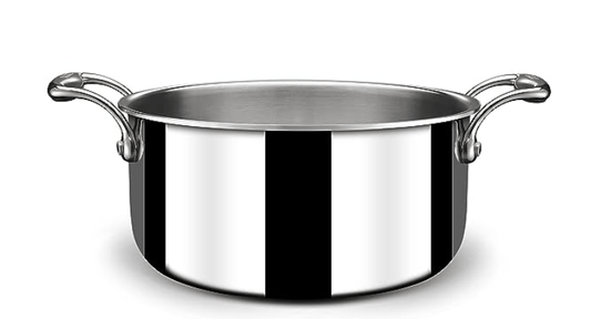 Stahl Triply Stainless Steel Sauce Pot with Lid | Stainless Steel Casserole | Tri Ply Biryani Pot with Induction Base | Artisan 4120, Dia 20 cm, 2.8 L