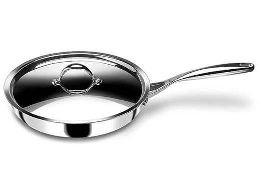 Stahl Triply Stainless Steel Pan | Stainless Steel Frying Pan with Lid | Fry Pan with Induction Base| Artisan 4420, Dia 20 cm, 1.3L