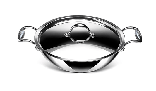 Stahl Triply Stainless Steel Artisan Kadhai with Lid, 4320, 20cm, 1.6 Liters