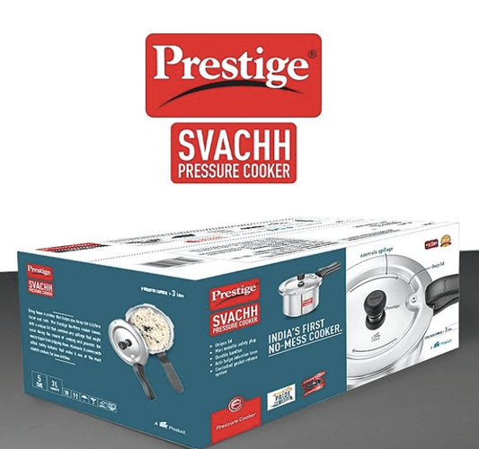 Prestige Svachh Aluminium Outer Lid Pressure Cooker 3 L (Silver), 3 Liter