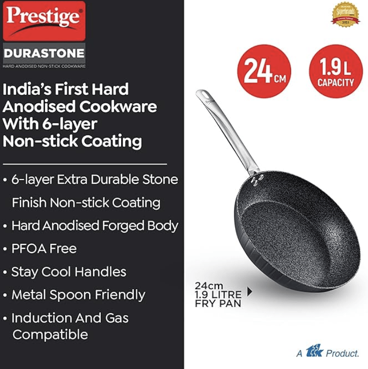 Prestige Durastone Hard Anodised 6 Layer Non-Stick Fry Pan