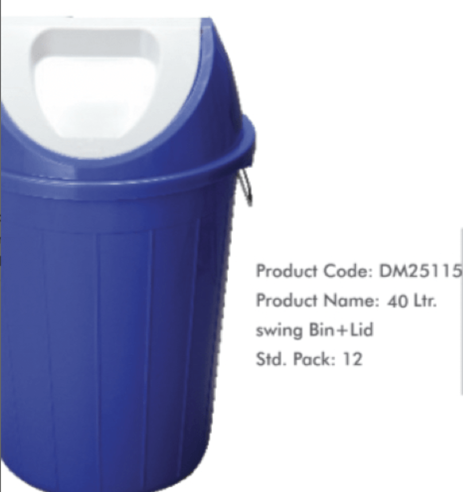 swing bin with lid 40 ltr