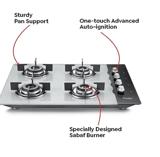 Prestige Desire Hob Top PHTD 04 Al, 4 Burner & Advanced auto Ignition