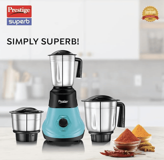 Prestige Superb 500W Mixer Grinder, 3 Jars (1500 ml, 1200 ml, 400 ml) (Multicolor)