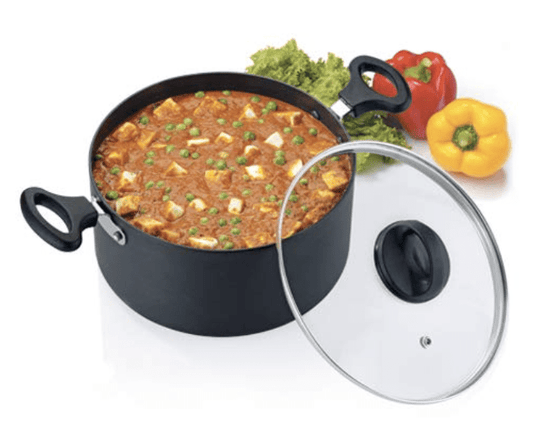 Premier Trendy Black Non Stick Stewpan with Glass Lid 20cm Code-129010