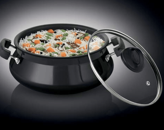 Premier Trendy Black Hard Anodized Handi with Glass Lid