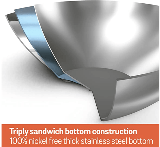 Meyer Trivantage Nickel Free Stainless Steel Triply Cookware Milkpan | Milk Pot | Tea Pan | Steel pan Induction Bottom | Small Milk Boiling Vessel 14cm, Silver