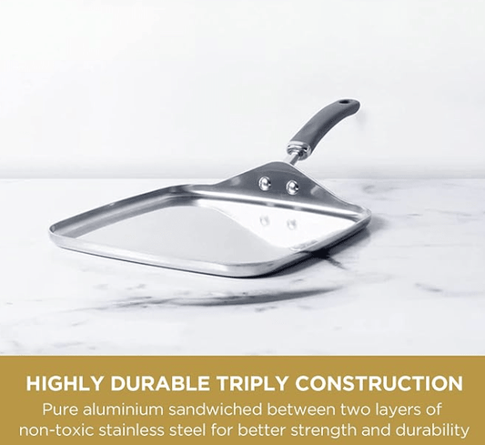 Meyer Trivantage Stainless Steel Open Square Tawa, (31612)