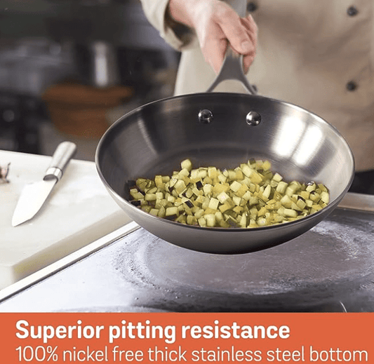 Meyer Select Stainless Steel Open Frypan, 2.77 Liters/28 cm, Silver