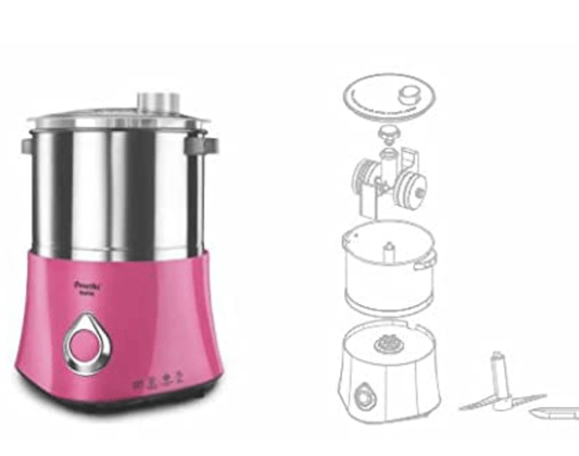 प्रीति आइकॉनिक वेट ग्राइंडर, 2 लीटर (गुलाबी)