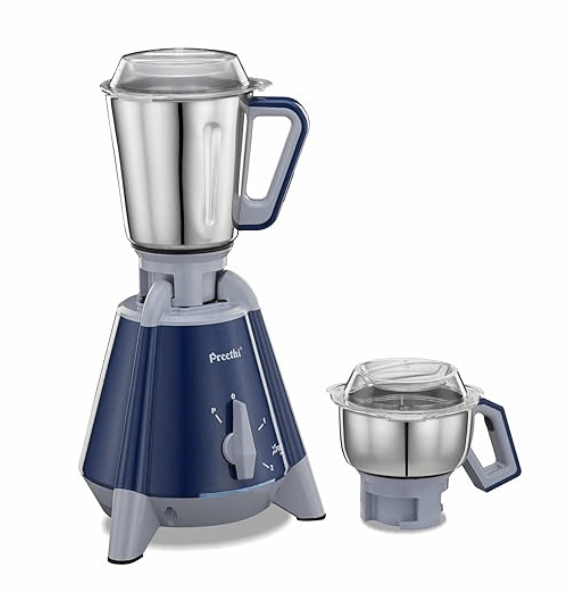 ப்ரீத்தி எக்ஸ்ப்ரோ டியோ எம்ஜி-198 1300 W கமர்ஷியல் மிக்சர் கிரைண்டர் 2 ஜாடிகளுடன் (0.75லி சட்னி ஜார் + 2லி வெட் கிரைண்டிங், ஸ்டெயின்லெஸ் ஸ்டீல்), டிரிபேட் மெட்டல் மோட்டார் ஸ்டாண்ட், நீலம்