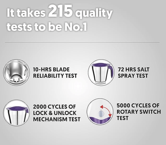 ப்ரீத்தி கிரவுன் ப்ரோ எம்ஜி-254 மிக்சர் கிரைண்டர், 600 வாட், வெள்ளை/ஊதா, 5 வருட மோட்டார் உத்தரவாதத்துடன் 3 ஜாடிகள் & வாழ்நாள் இலவச சேவை.