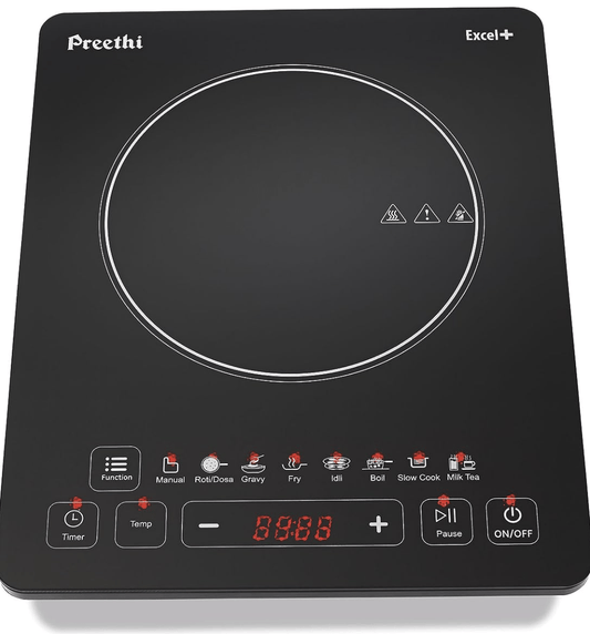 प्रीति एक्सेल प्लस 117 1600-वाट इंडक्शन कुकटॉप (काला)