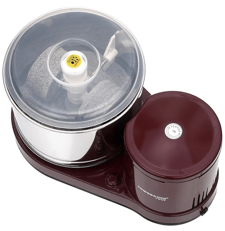 SOWBAGHYA Edge 2Ltr 150W वेट ग्राइंडर, मैरून टेबल टॉप वेट ग्राइंडर मशीन | हैवी ड्यूटी मोटर | आपके किचन के लिए आदर्श | दक्षिण भारतीय व्यंजनों के सभी प्रकार के बैटर के लिए 2Ltr वेट ग्राइंडर