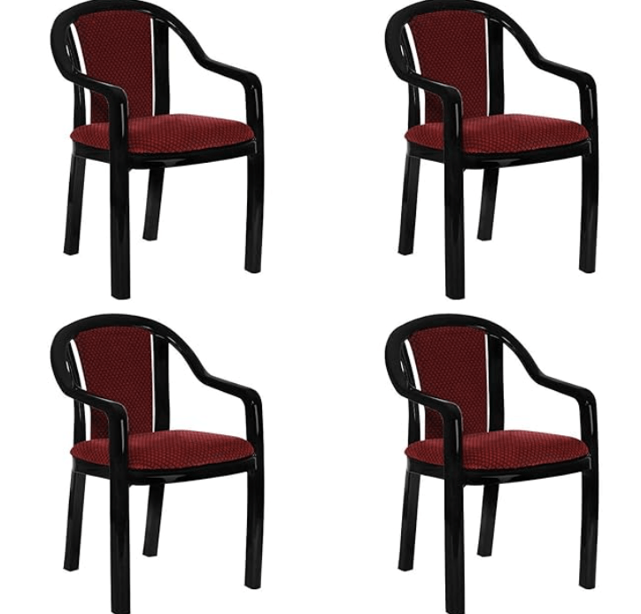 Supreme Ornate Plastic Cushion Chair for Home, Office and Outdoor