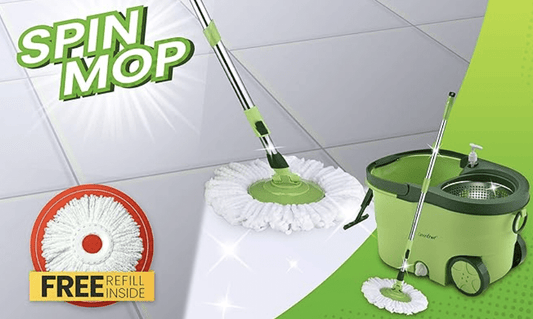 Greenchef Spin MOP Set 360 Degree Stainless Steel Mop Set (Blue)