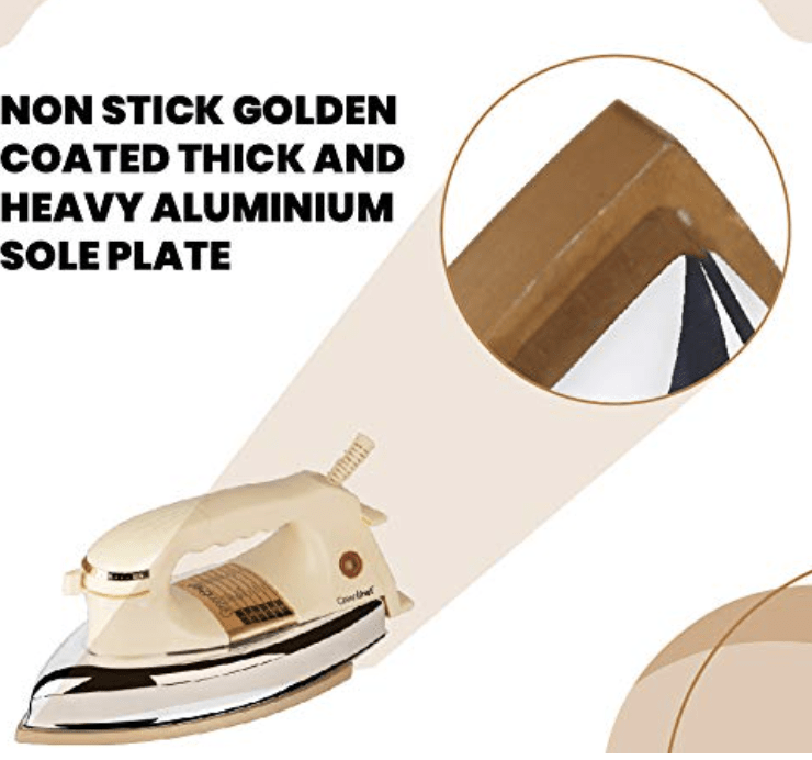 Greenchef D - 907 Quick Heating 1000 W Dry Iron (Yellow)