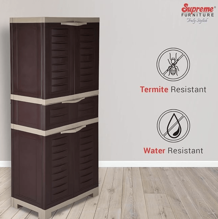 சுப்ரீம் ஃப்யூஷன்-02 MDR சென்டர் டிராயர் ஸ்டோரேஜ் கப்போர்டு, பிரவுன் & பீஜ்